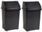JMS we create smile (𝐒𝐞𝐭 𝐨𝐟 𝟐) Swing Bin Under Kitchen Cabinet Dust Bin Storage Bin Food Grade Plastic Swing Top Waste Rubbish Garden Compost Bin - Made in UK (Small (8 Litre), Midnight Black)