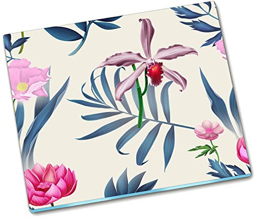 Decormat Schneidebretter Spritzschutz Schutzbrett 60x52 cm Küche Gehärtetes Glas Herdabdeckplatte - Orchidee