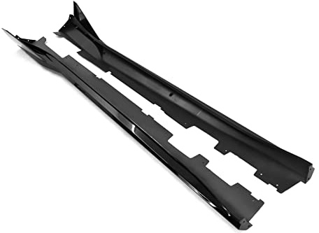 IKON MOTORSPORTS, Side Skirts Compatible with 2016-2024 Chevy Camaro, IKON V3 Style Gloss Black PP Side Skirt Moulding Rocker Panel Extension Splitters, 2017 2018 2019 2020 2021