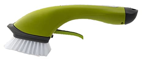Alipis Kitchen Cleaning Brush Long Handle Water Spray 30x9x10cm Green Automatic Liquid Add Pot Pan Dish Scrubbing Sturdy Cleaning Tool
