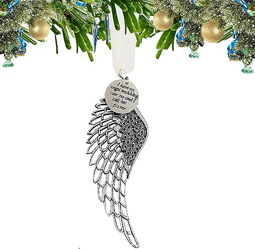 BTORER Christmas Angel Wing Ornament, Angel Memorial Christmas Unique Hanging Ornaments Remembrance,in Memory of Loved One Gifts,Memorial Ornaments for Loss of Loved One,Christ-mas Tree Decorations