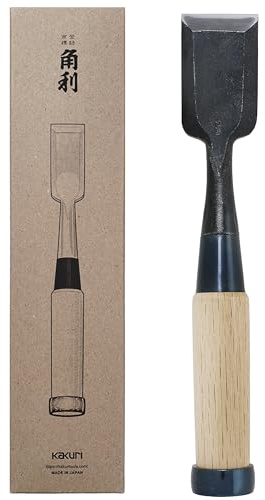 KAKURI Japanischer Holzmeißel für Holzbearbeitung, 36 mm, hergestellt in Japan, professioneller Holzmeißel Oire Nomi (handgeschmiedet), japanischer weißer Stahl, Nr. 2 Klinge, weißer Eichenholzgriff