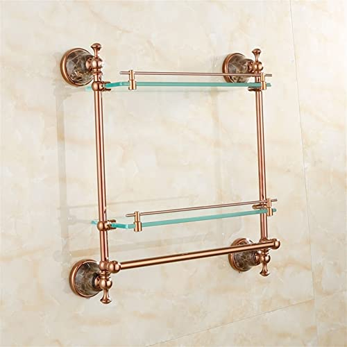 Badezimmer-Zubehör-Set, komplett aus Kupfer, natürliche Jade, Roségold, Handtuchhalter, Handtuchhalter, Toilettenpapierhalter, Bademantel-Handtuchhaken, Badezimmer-Hardware-Set zur Wandmontage (Farb