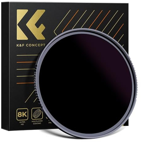K&F CONCEPT Nano-Xcel 58mm ND Filtro ND100000 (16.6 Pasos),Filter ND de Densidad Neutra ND100000, Filtros de Vidrio Óptico HD con Nano Revestimiento 28 Capas