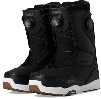 ThirtyTwo Lashed Double Boa - Botas de snowboard con cordones de doble zona y suela antideslizante, Negro/Blanco/Gum 2025, 42 EU