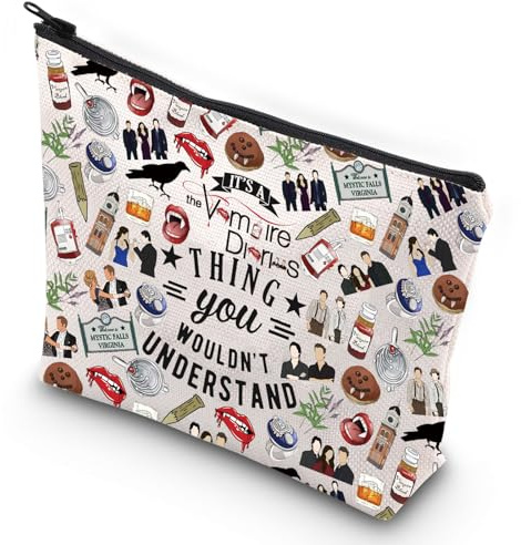 G2TUP Vampire Makeup Bag Stefan & Elena Fans Gift It's A Vampire Thing Cosmetic Bag Salvatore Brothers Merch (Vampire New MG)