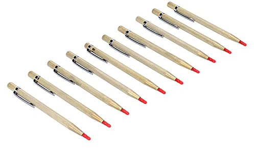 Wolframkarbid-Anreißnadel, 10 Stück, Wolframkarbidspitze, Anreißnadel, Hartmetall-Anreißnadel, Ätzgravur-Anreißnadel, Aluminium-Ätzgravurstift, Hartmetallspitze-Anreißnadel(Gold)