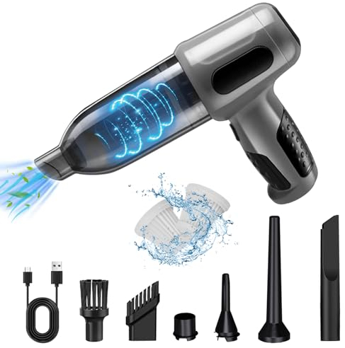 Car Vacuum Cleaner Cordless,60W/120W Handheld Vacuum Cleaner Powerful,4 In 1 Portable Mini Car Hoover,Rechargeable Hand Held Vacuum Cordless for Car/Pet/Keyboard/Computer/Desk/Drawer Cleaning