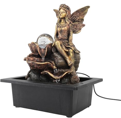 LED-Tischwasserbrunnen, Leise Pumpe, Verstellbarer Zimmerbrunnen mit Warmer Beleuchtung für Zuhause, Schlafzimmer, Büro