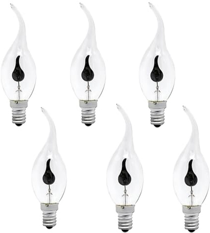 CYJXL 6 Stück 3W 220V E14 C35 Kerze LED Birne Flamme Spitze Natur Feuer Flackernde Licht Vintage Bar Home Decor Lampe
