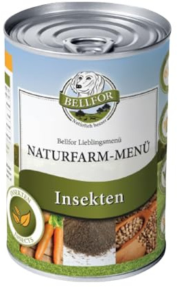 Hundmat spannmålsfri med insektprotein – Naturfarm-meny från Bellfor – 800 g. Perfekt för näringskänsliga hundar, rika på vitaminer och mineraler. Perfekt för hundar med allergier.