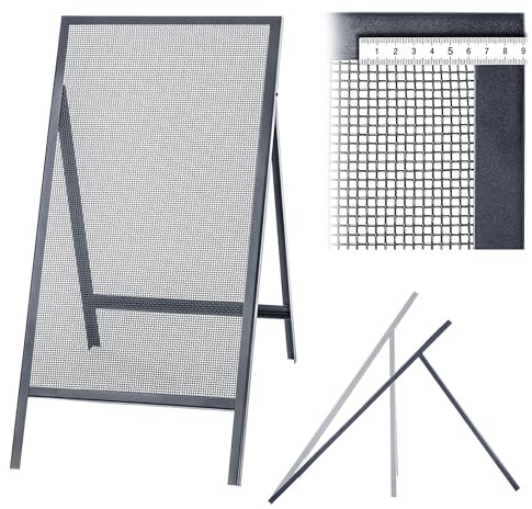 KADAX Throw-through sieve, Throw-through grid made of steel wire, Garden sieve, Steel sieve, Sand sieve, Rectangular construction sieve for sand & compost sieves & soil & stones (Mesh width 0.4 x 0.4