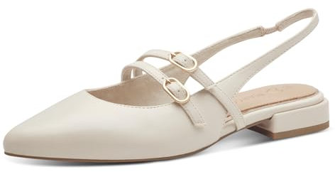 MARCO TOZZI Damen Slingpumps Spitz Elegant, Beige (Cream), 40 EU