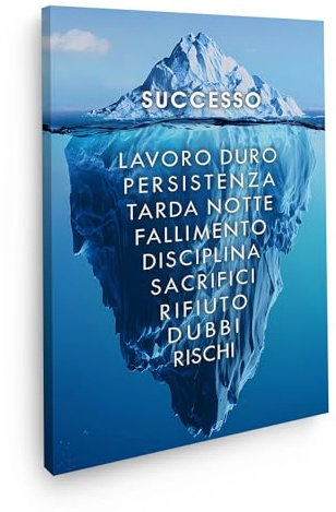 ARTEDinoi Quadro Moderno Stampa su Tela Motivazionale Successo Iceberg Mindset Canvas Dimensione 60x40x2cm