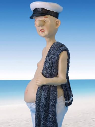 Pommerntraum ®| Dekofigur Maritimer üppiger Herr Matrosenfigur Sammlerfigur | Strandbesucher Seemannsfigur XL Herrenfigur Männerfigur Urlauber Rentner Matrose Geschenkidee Wohnaccessoire (Herr Krause)
