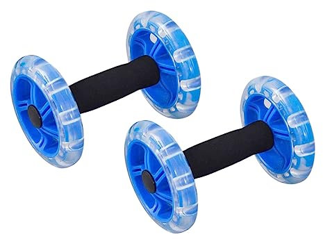 HONMEET Twin-wheel Fitness Roller Für Männer Und Frauen Bauchmuskeltrainer Mit Rutschfesten Griffen Zum Abnehmen Und Formen Körpermitte Leicht Und Tragbar Blau