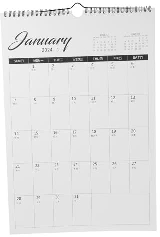 BCOATH Monatlicher Wandkalender Aufhängbarer Terminplaner Für Zuhause Und Büro Englischer Feiertagskalender Mit Platz Für Notizen Für Familienorganisation