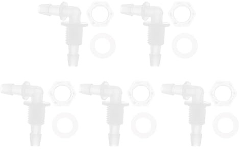 HEROFFIX 1/4 Zoll Schlauch Winkelverbinder Clear 1 Satz Für Aquarium PP | PP, Anzahl: 1 Set, Geeignet Für Teich, Brunnen, Bewässerung, Labor, Funktion: Verbinden, Abschließen, Steuern