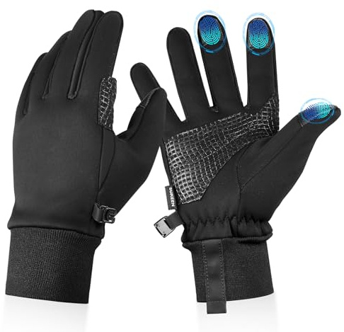 Sukeen Anti-Rutsch Winterhandschuhe Fahrradhandschuhe Herren Damen Winter, Touchscreen Handschuhe Winddicht Thermo Handschuhe Winter Sporthandschuhe für Laufen Wandern Arbeiten Outdoor