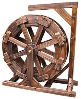 Holz-Wasserradbrunnen, Gartendekoration, Wasserspiel, Poolzirkulation, for Garten, Hinterhof, Terrasse, Teich, Balkon, Hof(20cm/7.9inch)