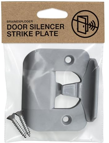 Door Silencer Strike Plate - Flexible, Noise Eliminating Fix for Loud Doors Fits with No Modifications, Stops Slamming Noise Perfect for Nursery, Bedroom, Sleepers, Auditory Issues (Gray, Single)