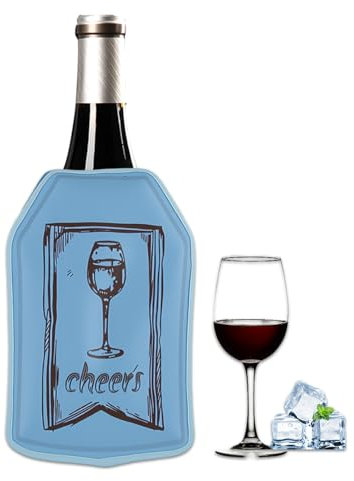 Weinkühler Manschette, CIYIN Flaschenkühler Manschette, Kühlmanschette Wein, mit Klettverschluss, Anhaltender Kühlender Effekt, für Wein, Sekt, Champagner