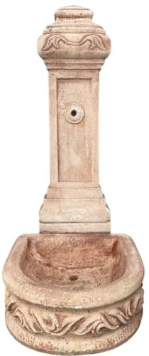 FORTUNATO Fontana Calcestruzzo Decorativa Senza Rubinetto 51x62xH.120cm Modello Spagnola Rifiniture A Mano Artigianale