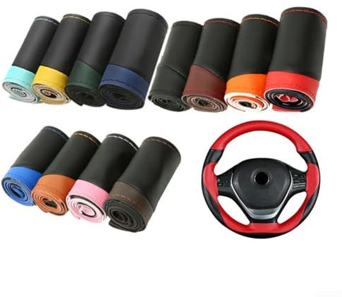 Verwandeln Sie den Innenraum Ihres Autos mit einem DIY-Mikrofaser-Leder-Lenkradbezug, passend für Räder mit einem Durchmesser von 38,1 cm (15 Zoll) (Rosa)