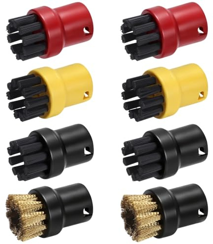 XTUDOU® 8 Stück Dampfreiniger ZubehöR DüSe RundbüRsten BüRste, DüSe RundbüRsten, KäRcher Dampfreiniger ZubehöR,ZubehöR für KäRcher Sc1 Sc2 Sc3 Sc4 Sc5 Easyfix
