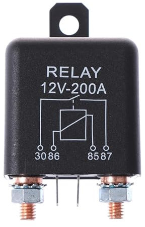 1 relé de cabrestante de carga dividida de alta resistencia de 12 V y 200 A for coche, furgoneta, barco, 4 pines, 80 x 42 x 42 mm
