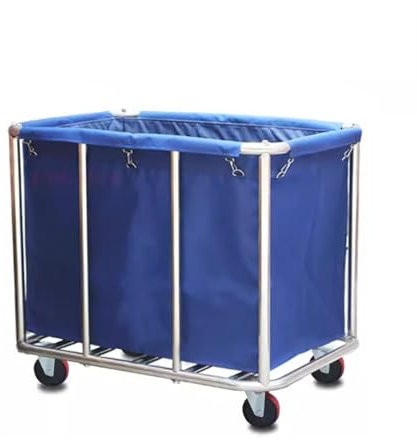 YCNLYSSR Hotel-Housekeeping-Zimmerservice-Wagen, Wäschesammelwagen, acht Röhren, rechteckiger Reinigungswagen (A)