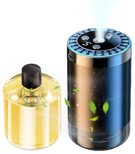 Profumatore Auto Ricaricabile Intelligente, 6,5*6,5*11cm Diffusore Di Aromi Auto Con Proiezione Del Cielo Stellato, Con Ricarica USB-C E Luci Colorate, Batteria Integrata, Dotato Di Aromaterapia*1