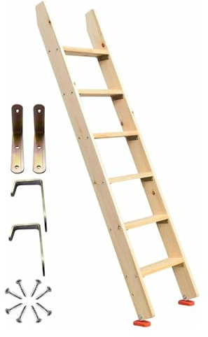 LSSHQ Piedi Scala per Letto A Castello in Legno 8 7 6 5 4 3 Gradini Scala Con Pioli Larghi 10 cm, Scaletta per Letto Rialzata per Dormitorio Camper(100cm/39in)