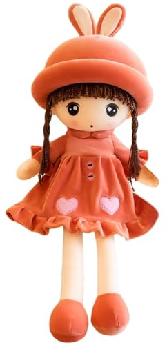 Lempefe Stoffpuppe für Mädchen, niedlich, Plüsch, weich, Prinzessin, Hut und Kleidung, abnehmbar, Geschenk für Mädchen ab 0 Jahren, Geschenk zum Geburtstag