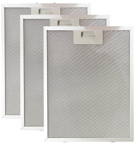 3 Pack Cooker Hood Filter Replacement, 32x26x0.9cm 5 Layers Stainless Steel Extractor Fan Filters, Washable Grease Filter, Compatible with Mainstream Range Hoods