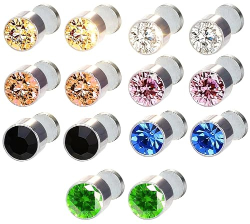 7 Pairs Magnetic Earrings for Men Women, Multicolored Magnet Earrings for Men Women, Magnetic Earings Fake Earring Non Piercing Jewelry Magnetics Earring for Girls Suitable Daily Wear
