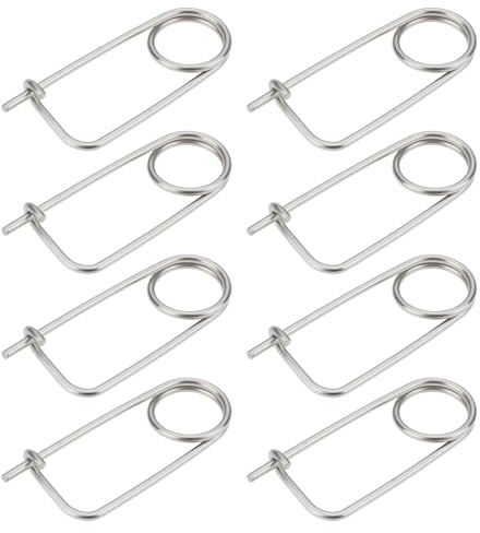 ECSiNG 8 Pasadores de Seguridad con Forma de Broche de 3 X 85 Mm Pasadores de Resorte de Acero Inoxidable 304 para Asegurar Orificios de Bloqueo