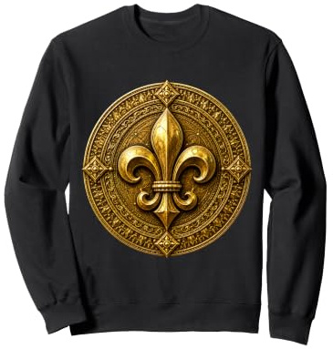 Médaillon Fleur de lys Royal avec Art héraldique Complexe Sweatshirt