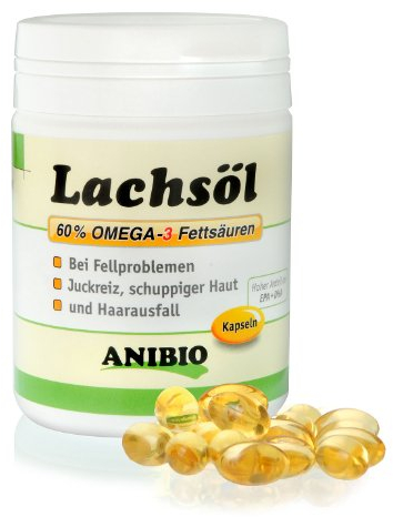 Anibio Lachsölkapseln 180 Stueck Ergänzungsfutter für Hunde und Katzen, 1er Pack (1 x 0.133 kg)