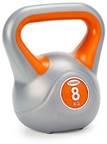 York Fitness Vinyl Kettlebell - Home Gym Equipment Perfekt für Bodybuilding Gewichtheben Training Kettleball