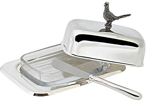 EDZARD Plato de Mantequilla de faisán con Cuchillo L 18 cm Marca