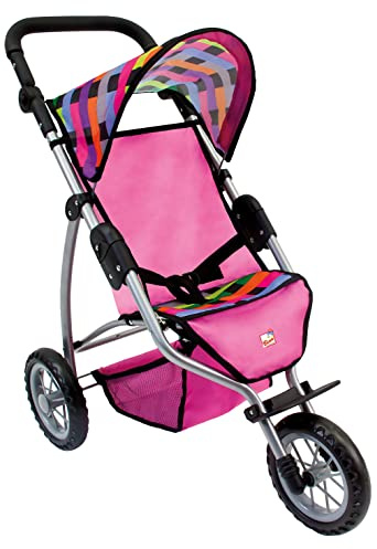 Bino Europe 82912 - Passeggino per Bambole Jogger, 3 Ruote, Misura Grande