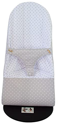 Die Bezug oder die Schutzhülle wendbar für Babywippe oder Hängematte Babybjörn Balance und Babalance Soft mit der Name personaliziert. Verfügbar in mehreren Modellen und Farben (Sterne Grau)