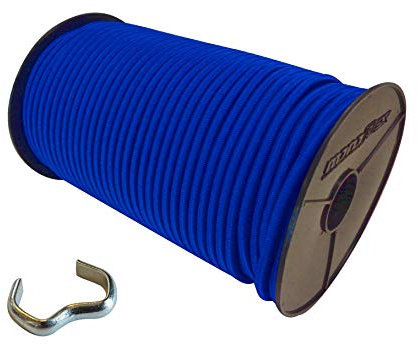 6mm Expanderseil 10 m Gummiseil + 20 Seilklemmen Gummileine Planenseil Seil Plane in Blau