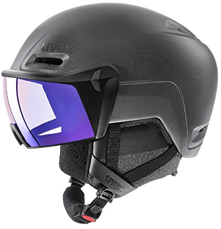 uvex hlmt 700 vario - skidhjälm för dam och herr - med visir - individuell storleksanpassning - black matt - 52-55 cm