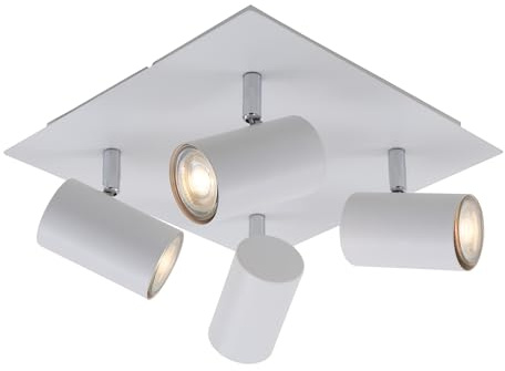 BRILONER - Lampada da soffitto orientabile, attacco GU10, max. 40 Watt, plafoniera, lampada, soggiorno, camera da letto, cucina, faretto da soffitto, illuminazione da soffitto, 26,5 x 26,5 x 12,3 cm