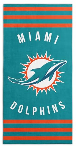 Northwest NFL Miami Dolphins Unisex-Adult Beach Towel, 30 x 60, Stripes