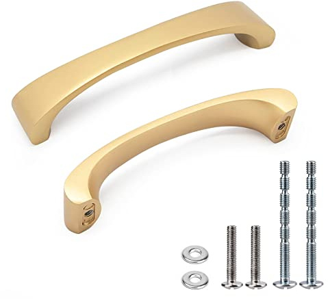 WEAVERBIRD Gold Kitchen Handles 4PCS/10PCS Arch Cabinet Handles Hole Center 96mm (3-3/4'') /128mm(5'')
