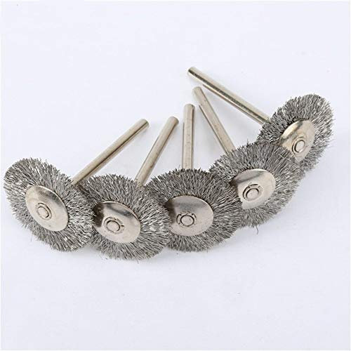 Brosses Métalique pour perceuse -Accessoires Brosses de diamètre de roue de fil d'acier inoxydable Pour meuleuse outil rotatif accessoire en acier inoxydable brosse métallique embout de forage (5 pièc