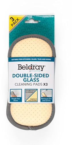 Estropajos de Limpieza LA077639EU7 de Beldray® de Doble Cara para Cristal, Paquete de 3 | Brillo sin Marcas | Ideal para Limpieza de cocinas, baños, Interiores de Coches y más